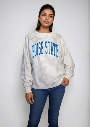 Boise State Women's Mock Neck Crew Sweatshirt - Arch Boise State by Chicka-D - main view
