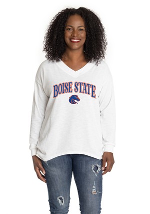 Boise State Women's Long Sleeve T-Shirt - Boise State Over Bronco Logo by Flying Colors - main view