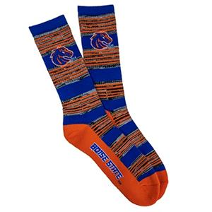 Image of Boise State Sock Multi Stripes Grey/Royal/Orange