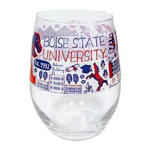 Image of BOISE STATE STEMLESS WINEGLASS by JULIA GASH