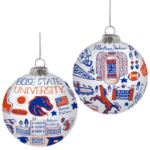 Boise State Round Ornament - Julia Gash Campus Art by Neil Enterprises - main view