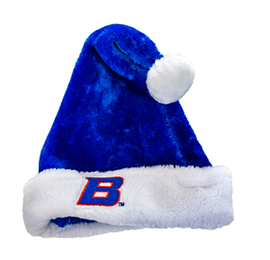 Boise State Santa Hat Royal Plush Velour