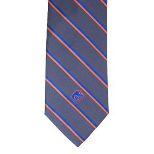 Boise State Silk Tie, Orange and Blue Stripes with Primary Logo by Donegal Bay - 1 (SKU: 13441838617) Boise State Silk Tie, Orange and Blue Stripes with Primary Logo by Donegal Bay - 1