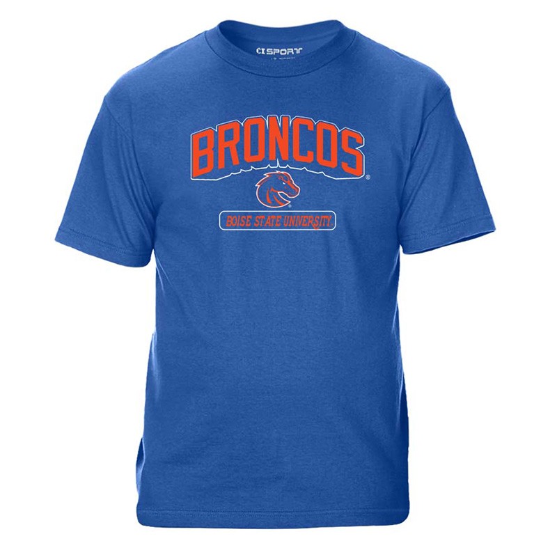 10- Boise State T-Shirt - Block Broncos Over Logo, Royal by CI Sport (SKU 13475741525) 10- Boise State T-Shirt - Block Broncos Over Logo, Royal by CI Sport - main view