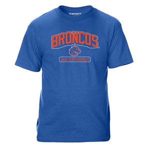 Boise State T-Shirt - Block Broncos Over Logo, Royal by CI Sport - main view