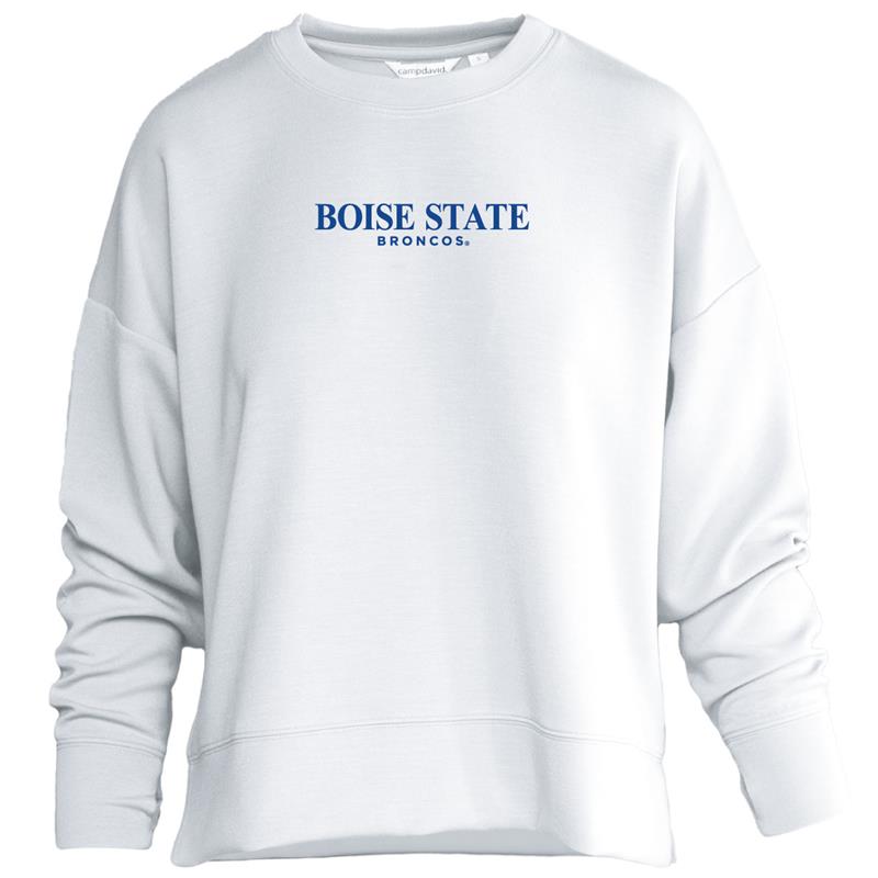 23- Boise State Women’s Crew Sweatshirt - Boise State Over Broncos by Camp David (SKU 13462246612) 23- Boise State Women’s Crew Sweatshirt - Boise State Over Broncos by Camp David - main view