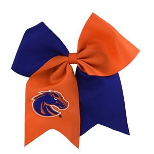 Boise State Hair Bow - Embroidered Bronco Logo by Miss Ashley Originals - main view