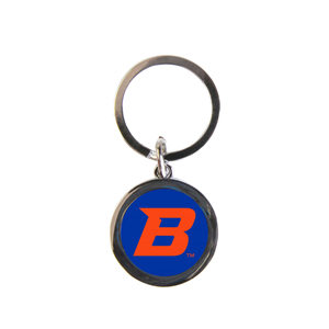 Image of Boise State Keychain Round Orange B In Royal