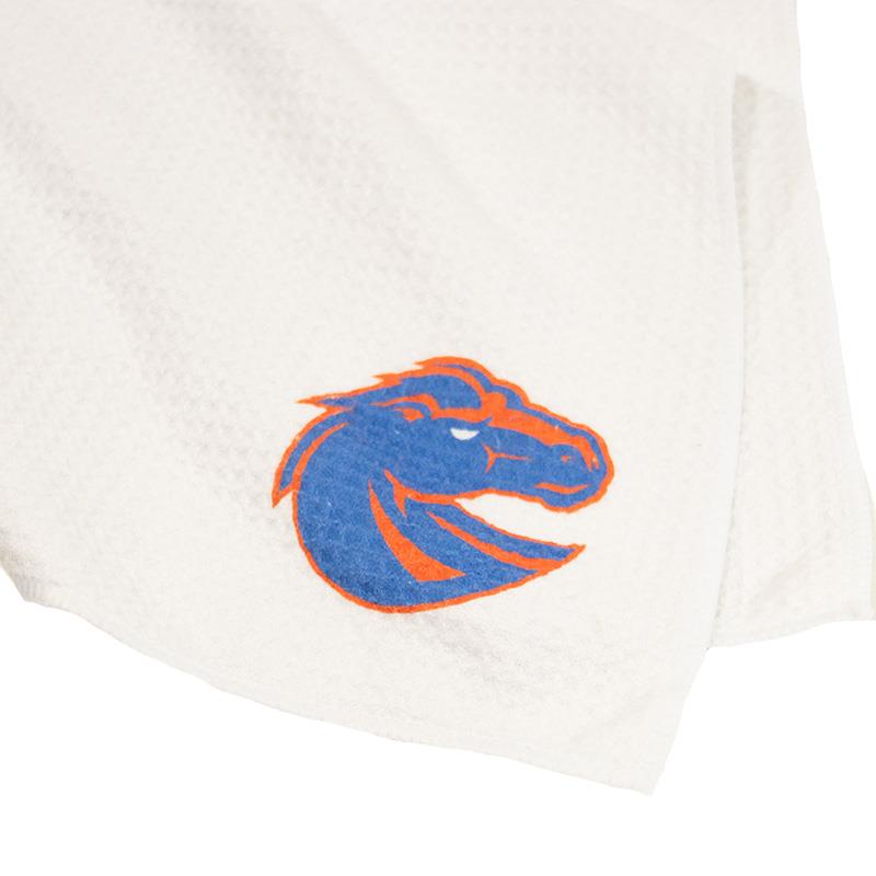 Boise State Golf Towel - Microfiber 16 x 40 Athletic Logo by Team Golf (White) (SKU 13149529542) Boise State Golf Towel - Microfiber 16 x 40 Athletic Logo by Team Golf (White) - main view
