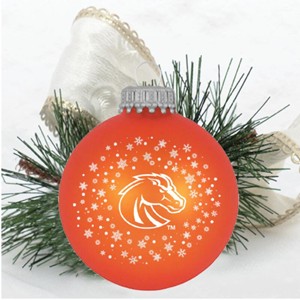 Boise State Ornament Velvet Snowflake Design by RFSJ Inc. -  orange