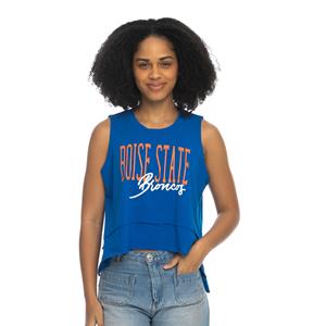 Image of Boise State Flowy Tank Over Script Broncos