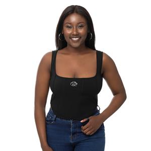 Image of BOISE STATE WOMEN TANK CORSET LOGO -  black