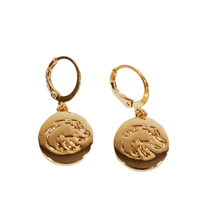 BOISE STATE SMALL BRONCO DROP EARRINGS -  gold