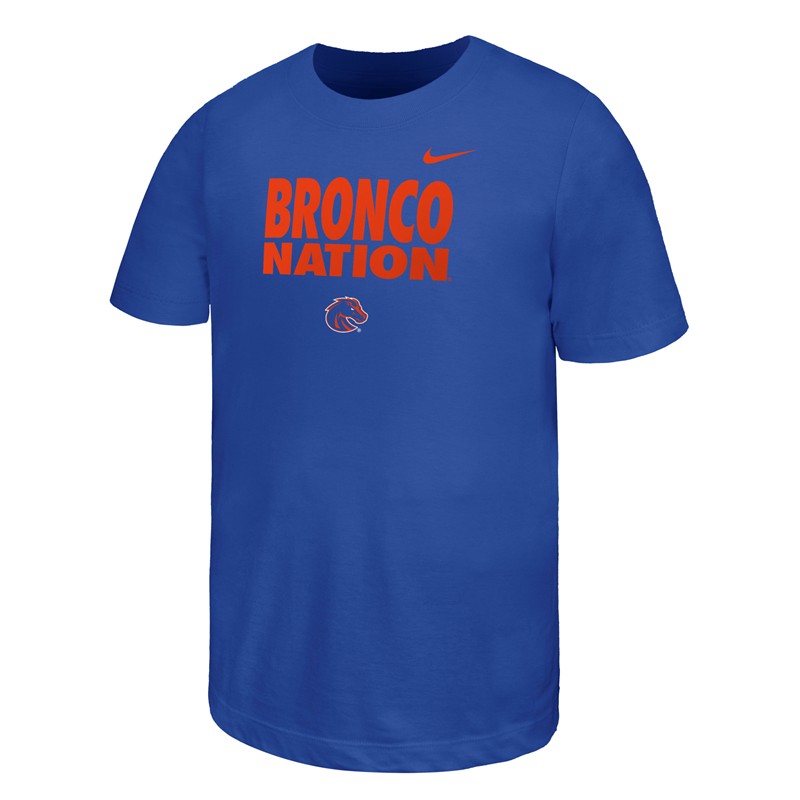 Boise State Youth T-Shirt - Bronco Nation Royal Blue by Nike (SKU 13446246494) Boise State Youth T-Shirt - Bronco Nation Royal Blue by Nike - main view
