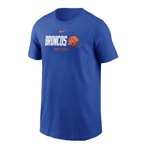 Image of BOISE STATE YOUTH TEE BRONCOS HELMET CORE COTTON NIKE -  royal