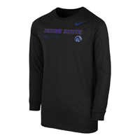 Image of BOISE STATE YOUTH TEE LS TEAM ISSUE 2022 SIDELINE -  black