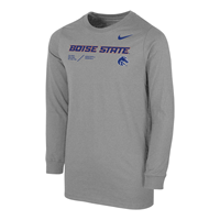 Image of BOISE STATE YOUTH TEE LS TEAM ISSUE 2022 SIDELINE -  grey