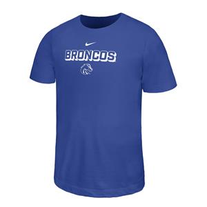 Image of BOISE STATE YOUTH TEE SHADOW BRONCOS OVER LOGO NIKE -  royal