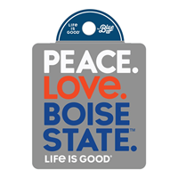 Boise State Decal Peace Love Boise State Lig