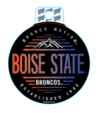 Boise State Mountains In Circle Design Decal