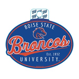 Boise State Decal Oval Over Logo Script Broncos Est 1932 - main view