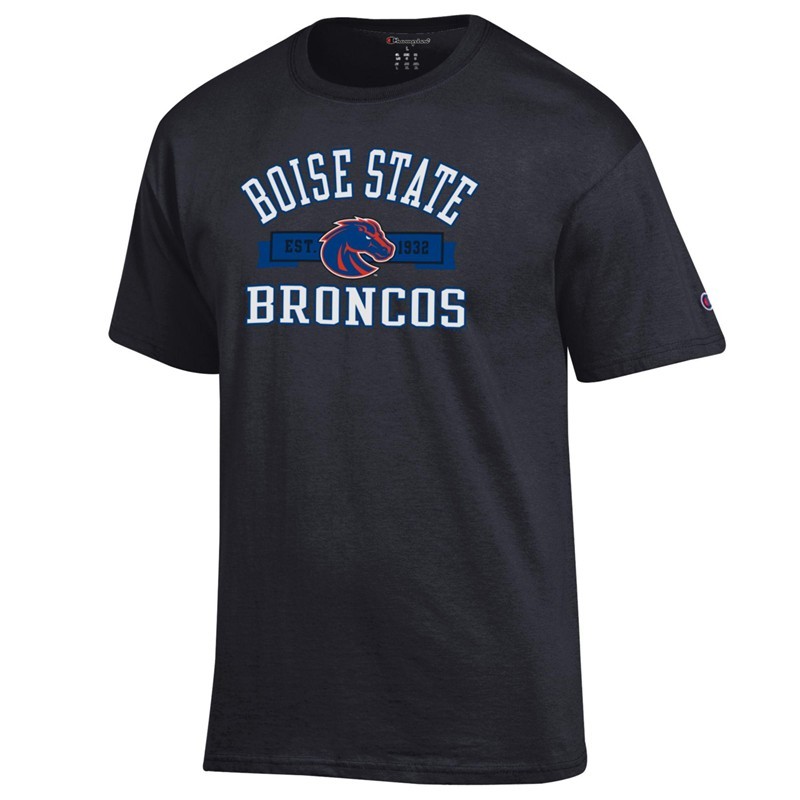 Boise State T-Shirt - Arch Est. 1932 Banner Broncos Black by Champion (SKU 13500023659) Boise State T-Shirt - Arch Est. 1932 Banner Broncos Black by Champion - main view