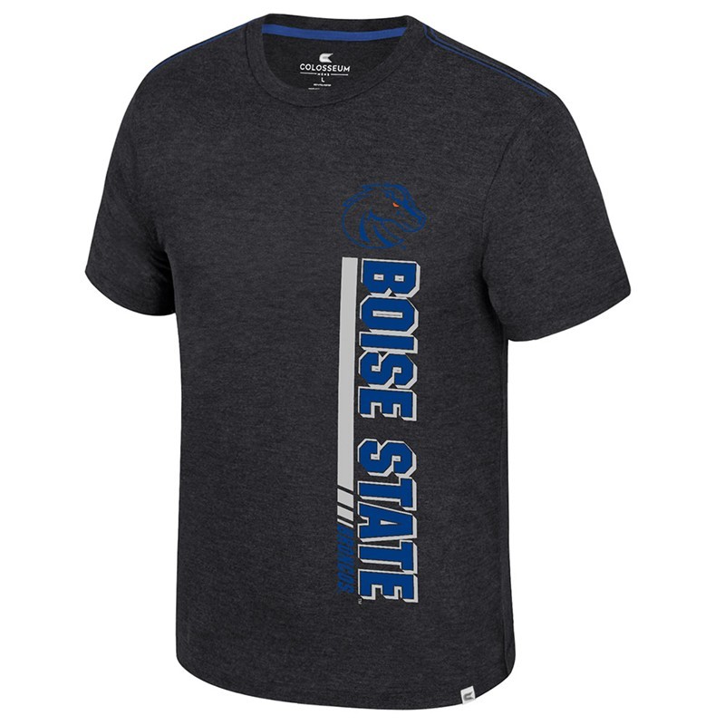 Boise State T-Shirt - Logo Over Vertical Wordmark Black by Colosseum (SKU 13432966659) Boise State T-Shirt - Logo Over Vertical Wordmark Black by Colosseum - main view