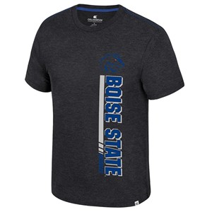 Boise State T-Shirt - Logo Over Vertical Wordmark Black by Colosseum - main view