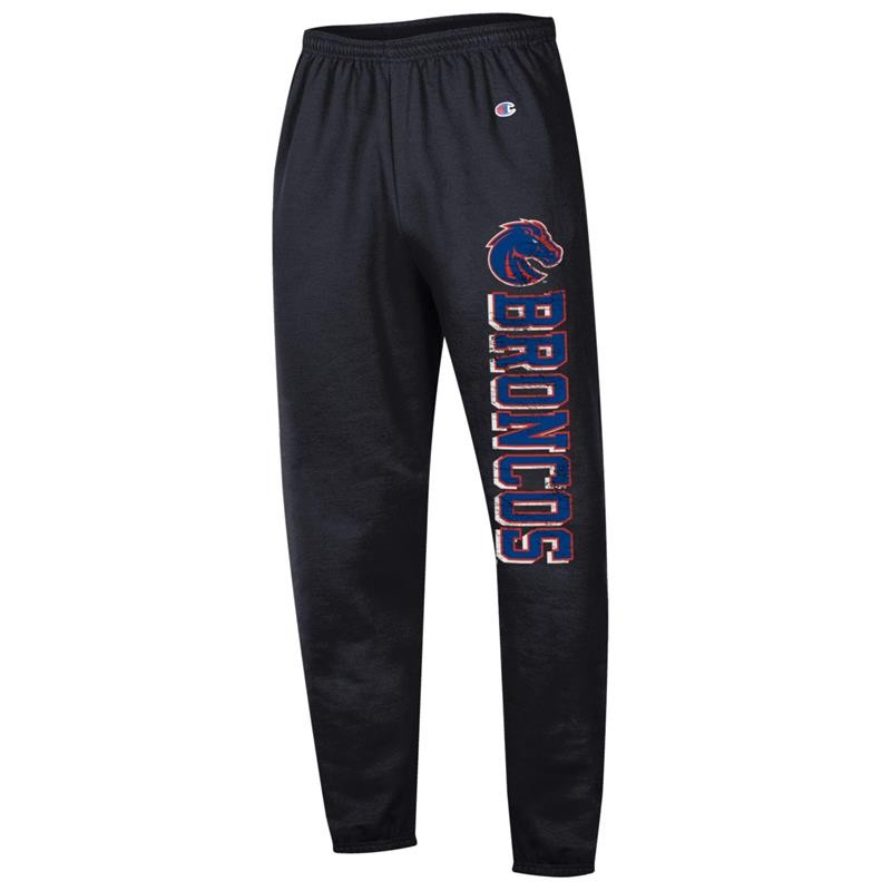 Boise State Youth Sweatpants - Vertical BRONCOS Left-Leg Black by Champion (SKU 13449759659) Boise State Youth Sweatpants - Vertical BRONCOS Left-Leg Black by Champion - main view