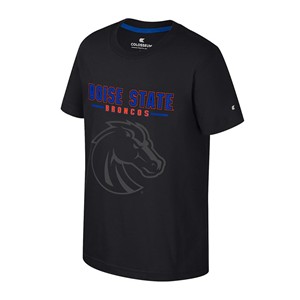 Boise State Youth T-Shirt - Big Logo Under Wordmark by Colosseum - main view