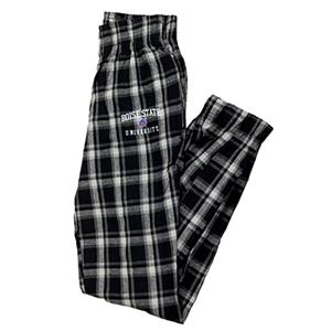 Image of BOISE STATE FLANNEL JOGGER BRONCO LOGO ROYAL PLAID -  blackwhite