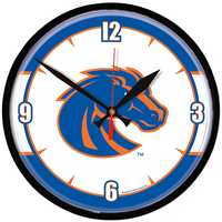 Boise State Clock Bronco White Background Black Trim