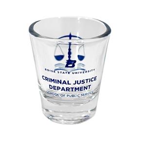Image of BOISE STATE CRIMINAL JUSTICE SHOT GLASS -  1