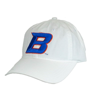 Image of Boise State Hat "B" Logo Cotton Adj-White