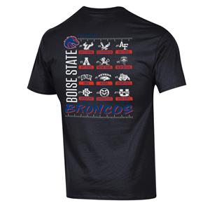 Image of BOISE STATE TEE FOOTBALL 25 SCHEDULE TEE -  black