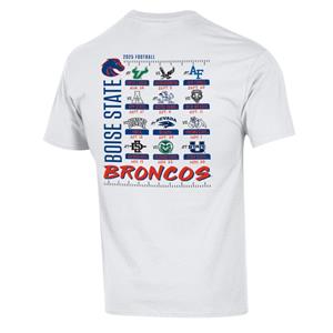 Image of BOISE STATE TEE FOOTBALL 25 SCHEDULE TEE -  white