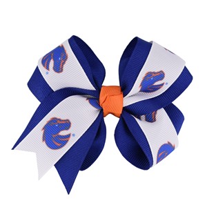 Boise State Hair Bow - Layered Knot Tail, Royal by Miss Ashley Originals - main view