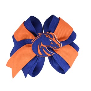 Boise State Hair Clip - Bronco Logo, Royal Blue/Orange by Miss Ashley Originals - main view