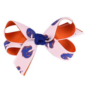 Boise State Hair Bow - Small Fluff Clip by Miss Ashley Originals - main view