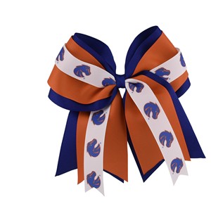 Boise State Hair Bow - Jumbo Triple Layer Ponytail by Miss Ashley Originals - main view