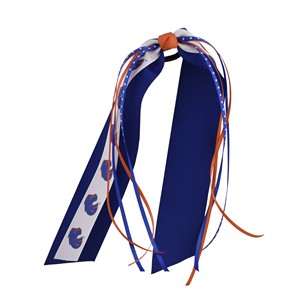 Boise State Hair Bow - Logo Ribbon Streamer Ponytail by Miss Ashley Originals - main view