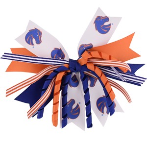 Boise State Hair Bow - Solid Accents Ponytail by Miss Ashley Originals - main view