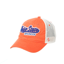 Image of Boise State Hat Script Over Broncos Mesh Back Orange