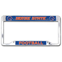 Image of Boise State License Plate Frame Dome Color Strip Football