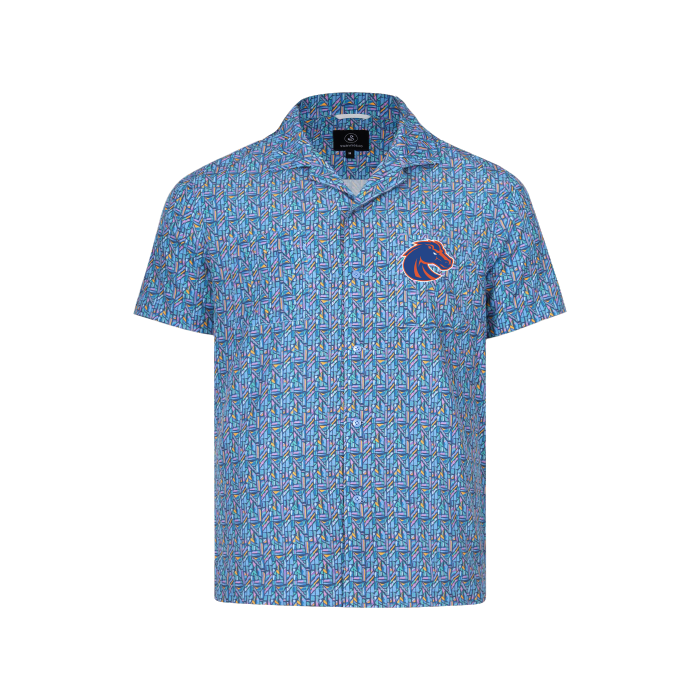Boise State Button-Up Shirt - Confetti Print, Athletic Logo Left Chest by Swannies (SKU 13449100623) Boise State Button-Up Shirt - Confetti Print, Athletic Logo Left Chest by Swannies - main view