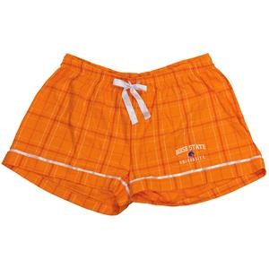 Image of BOISE STATE WOMEN FLANNEL SHORT WITH BOTTOM LEG LOGO -  orange