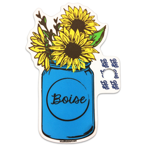Boise, Id Decal Sunflowers In A Boise Mason Jar