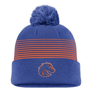 Boise State Beanie - Orange Lines Pom Royal Blue by Nike - main view