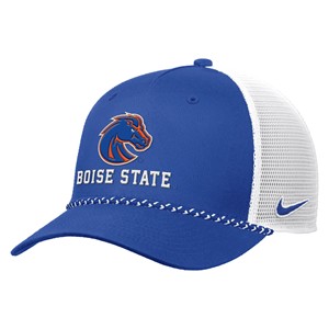 Boise State Cap - Logo Over Rope with Bronco Nation Side Royal Blue and White by Nike - main view