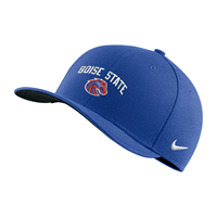 Boise State Hat Wordmark Over Logo Swoosh Flex